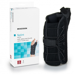 McKesson 155-81-87490-McKesson Left Wrist Splint with Abducted Thumb, One Size Fits Most, Wrist, Han