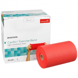 McKesson CanDo McKesson 169-5632-McKesson Exercise Resistance Band, Red, 5 Inch x 25 Yard, Light Res