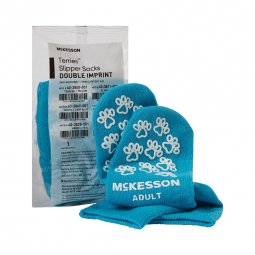 McKesson Terries McKesson 40-3828-001-McKesson Terries Adult Slipper Socks, Teal, Slippers & Socks (