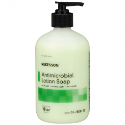 McKesson 53-28087-18-McKesson Antimicrobial Lotion Soap, Herbal Scent, 18 oz, Pump Bottle, Green, 0.
