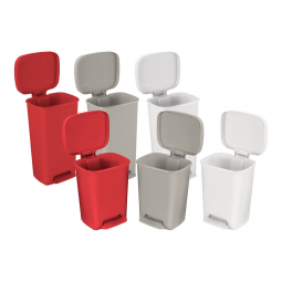 McKesson 81-25269-Trash Can McKesson 32 Quart Rectangular White Plastic Step On, Trash Bags & Recept
