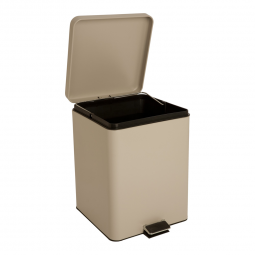 McKesson 81-35271-McKesson Trash Can with Plastic Liner, Square, Steel, Step-On, 20 QT, Beige, Trash