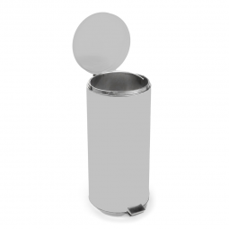 McKesson 81-45269-McKesson Trash Can with Plastic Liner, Step-On, Round, Steel, Silver, 32 Qt, Trash