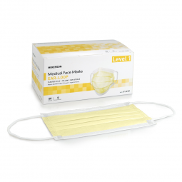 McKesson 91-2101-McKesson ASTM Level 1 Medical Face Masks, Yellow, Masks (CS) - McKesson ASTM Level 