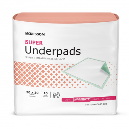 McKesson Super McKesson UPMD3030-100-McKesson Super Moderate Absorbency Underpad, 30 x 30 Inch, Unde