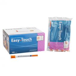 EasyTouch MHC Medical 828155-Standard Insulin Syringe with Needle EasyTouch 1 mL 1/2 Inch 28 Gauge N
