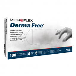 Derma Free Microflex Medical DF-850-XL-Derma Free Vinyl Exam Glove, Extra Large, Clear, Exam Gloves 