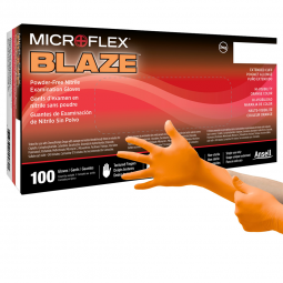 MICROFLEX Blaze Microflex Medical N484-Microflex Blaze Nitrile Exam Glove, Extra Large, Orange, Exam