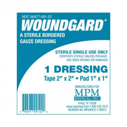 WoundGard MPM Medical MP00091C-WoundGard White Adhesive Dressing, 2 x 2 Inch, Gauze Dressings (BG)