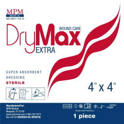 DryMax Extra MPM Medical MP00700-DryMax Extra Super Absorbent Dressing, 4 x 4 Inch, Non-Adherent Dre