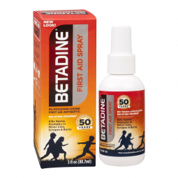 Betadine Purdue Pharma 67618016003-Betadine Povidone-Iodine Antiseptic, 88.7 mL spray bottle, First 