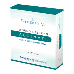 Simpurity Safe N Simple SNS51720-Simpurity Silver Calcium Alginate Dressing, 4 x 5 Inch, Silver Dres