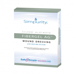 Simpurity Fibergel AG Safe N Simple SNS56716-Simpurity Fibergel AG Silver Alginate Dressing, 4 x 4 