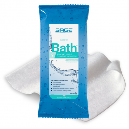 Impreva Bath Sage Products 7987-Sage Comfort Bath Rinse-Free Wipes, Aloe, Unscented, Soft Pack, Pers