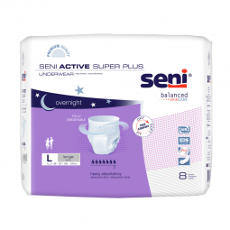 Seni Active Super Plus S-LA08-AP1 Heavy Absorbency Underwear, Overnight, Large (CS)