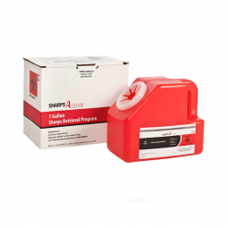 Sharps Assure SA1G-18-Sharps Assure Mail-Back Sharps Container, 1 Gallon, 9 x 5-1/2 x 7-3/10 Inch, T