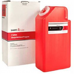 Sharps Assure SA3G-8-Mailback Sharps Container Sharps Assure Red Base Vertical Entry 3 Gallon, Sharp