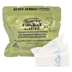QuikClot Combat Gauze Teleflex 200-QuikClot Combat Gauze Hemostatic Dressing, 3 Inch x 4 Yard, First
