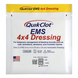 QuickClot EMS Teleflex 636-Hemostatic Dressing QuickClot EMS 4 X 4 Inch 1 per Pack Sterile, Hemostat
