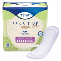 Tena Sensitive Care Maximum Extra Coverage Long 54295 Bladder Control Pads, 15 in (BG)