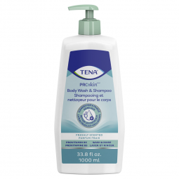Tena ProSkin 64343 Unscented Shampoo & Body Wash, Pump Bottle, 1 L (CS)