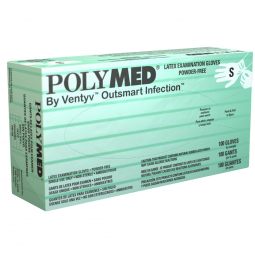 Polymed Ventyv PM102-Polymed Latex Exam Glove, Small, Ivory, Medical Gloves (CS) - Polymed Latex Exa