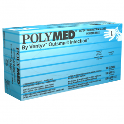Polymed Ventyv PM104-Polymed Latex Exam Glove, Large, Ivory, Exam Gloves (CS) - Polymed Latex Exam G